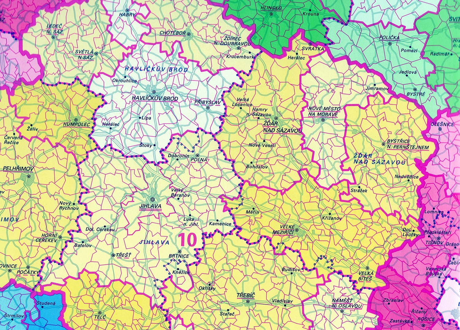 Mapa správního rozdělení ČR 1 : 1 000 000